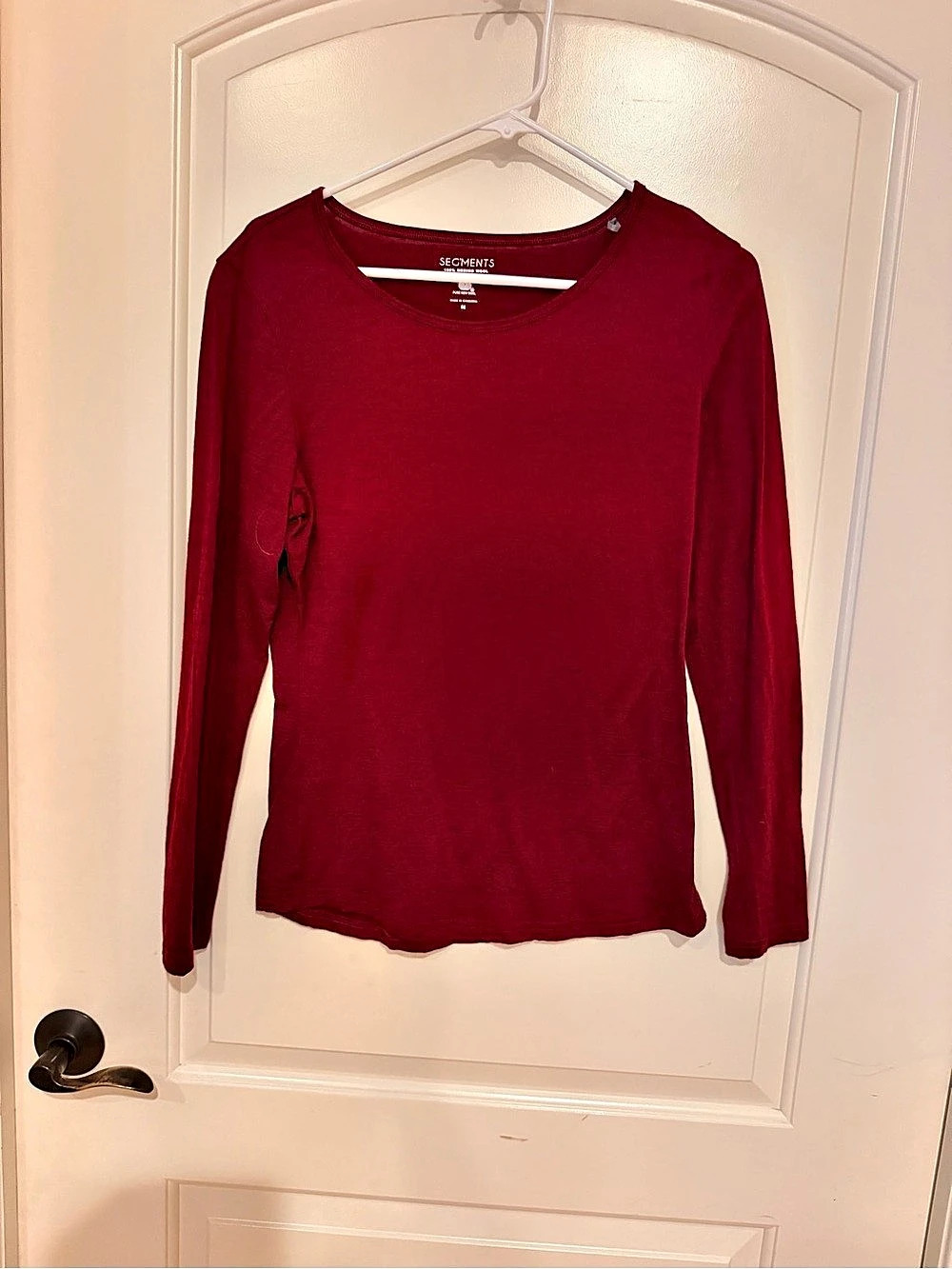 Segments Women's Merino Wool Long Sleeve Top Burgundy Medium